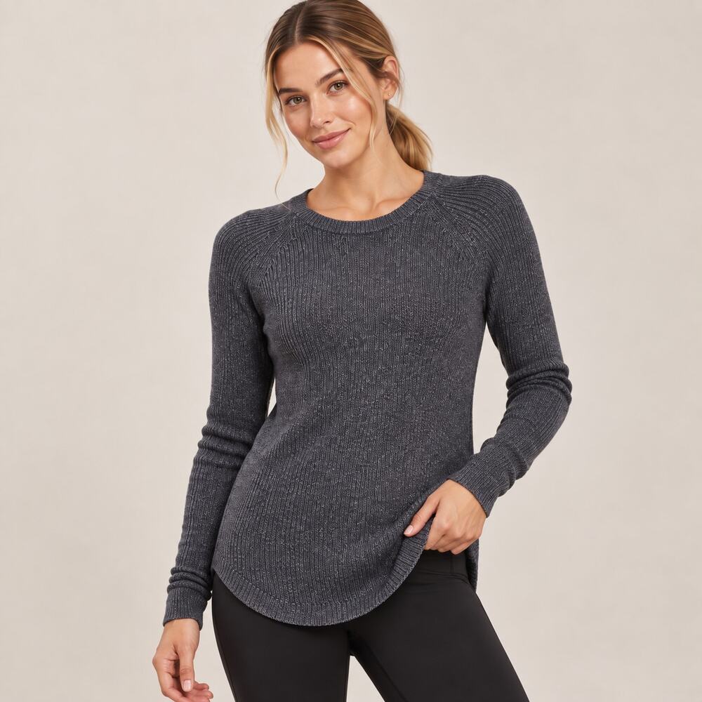 Lululemon Cabin Yogi Cashmere Blend Sweater Heathered Grey Size 2